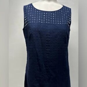 Akris Punto Midnight Blue Circle Pattern Blouse